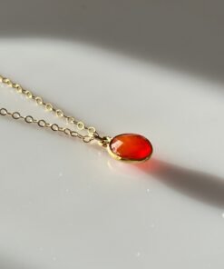 Alternative view of Carnelian Pendant Necklace • Gold Filled Gemstone Jewelry