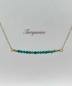 Turquoise Bar Necklace • Gold Filled or Sterling Silver