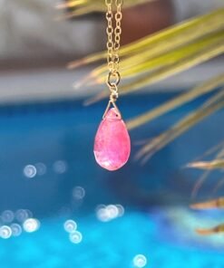 Garnet Necklace • Gold Filled or Sterling Silver • Dainty Minimalist Jewelry