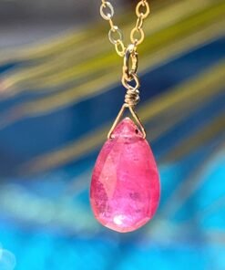 Alternative view of Garnet Necklace • Gold Filled or Sterling Silver • Dainty Minimalist Jewelry