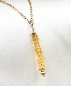 Citrine Bar Necklace • Gold Filled or Sterling Silver • November Birthstone