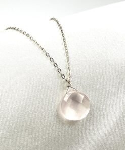 Rose Quartz Necklace • Gold Filled or Sterling Silver • Dainty Minimalist Jewelry