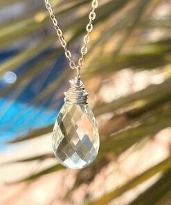 Alternative view of Green Amethyst Necklace • Gold Filled or Sterling Silver • Dainty Minimalist Jewelry