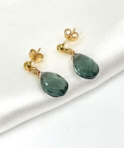 Moss Aquamarine Earrings • Gold Filled or Sterling Silver • Dainty Minimalist Jewelry