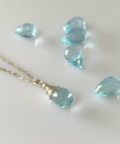 Alternative view of Blue Topaz Necklace • Gold Filled or Sterling Silver • Dainty Minimalist Jewelry