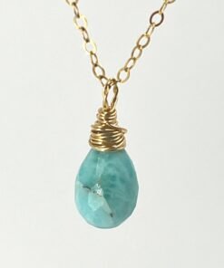 Alternative view of Larimar Necklace • Gold Filled or Sterling Silver • Dainty Minimalist Jewelry
