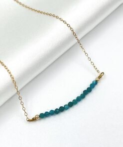 Alternative view of Turquoise Bar Necklace • Gold Filled or Sterling Silver