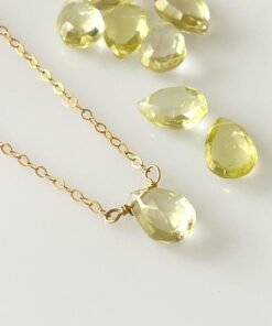 Lemon Quartz Necklace • Gold Filled or Sterling Silver Yellow Gemstone Jewelry