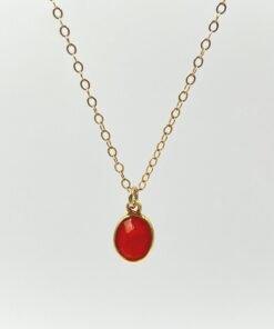 Carnelian Pendant Necklace • Gold Filled Gemstone Jewelry