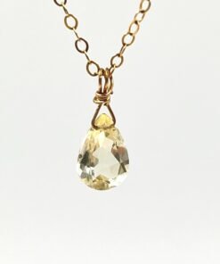 Citrine Pendant Necklace • Gold Filled or Sterling Silver • Minimalist Jewelry