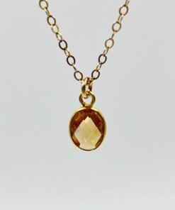 Citrine Pendant Necklace • Gold Filled or Sterling Silver • November Birthstone Jewelry