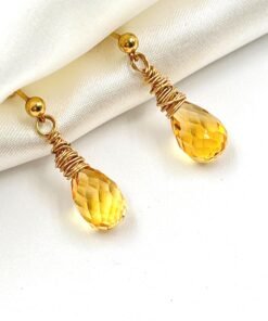 Citrine Earrings • Gold Filled or Sterling Silver Yellow Gemstone Jewelry