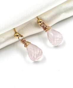 Rose Quartz Earrings • Gold Filled or Sterling Silver