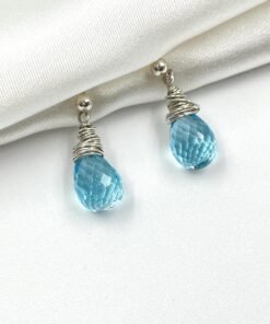 Blue Topaz Teardrop Earrings • Gold Filled or Sterling Silver Gemstone Jewelry