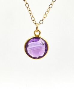 Alternative view of Amethyst Pendant Necklace • Gold Filled Purple Gemstone Jewelry