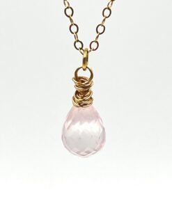 Rose Quartz Necklace • Gold Filled or Sterling Silver Pink Gemstone Jewelry