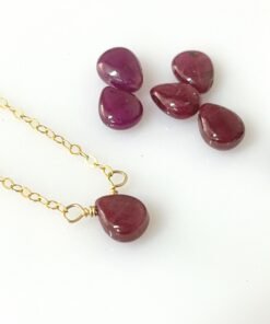Alternative view of Ruby Teardrop Necklace • Gold Filled or Sterling Silver Red Gemstone Jewelry