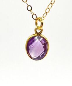 Alternative view of Amethyst Pendant Necklace – Gold Filled or Sterling Silver