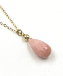 Alternative view of Pink Opal Necklace • Gold Filled or Sterling Silver • Dainty Minimalist Jewelry