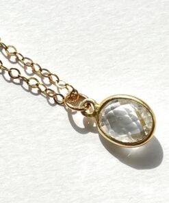 Alternative view of Clear Quartz Necklace • Gold Filled or Sterling Silver • Dainty Minimalist Jewelry