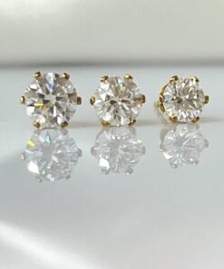 Moissanite Stud Earrings • VVS1 Diamond Alternative • Sterling Silver