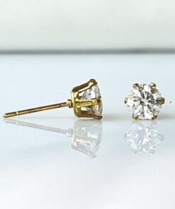 Alternative view of Moissanite Stud Earrings • VVS1 Diamond Alternative • Sterling Silver