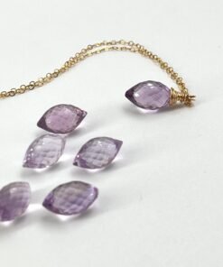 Alternative view of Amethyst Necklace • Gold Filled or Sterling Silver • Dainty Minimalist Jewelry