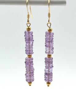 Alternative view of Amethyst Earrings • Gold Filled or Sterling Silver Purple Gemstone Jewelry
