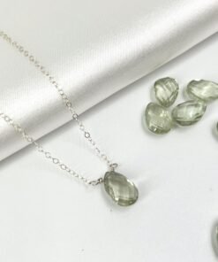 Alternative view of Green Amethyst Necklace • Sterling Silver or Gold Filled • Dainty Minimalist Jewelry