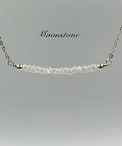 Moonstone Bar Necklace • Gold Filled or Sterling Silver • Dainty Minimalist Jewelry