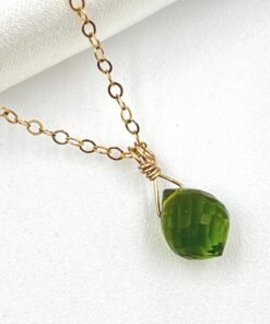 Peridot Necklace • Gold Filled or Sterling Silver • Dainty Minimalist Jewelry