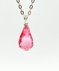 Alternative view of Pink Topaz Necklace • Gold Filled or Sterling Silver • Dainty Minimalist Jewelry