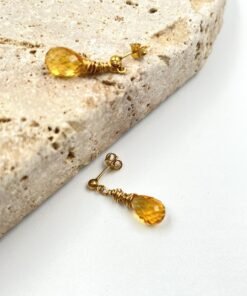 Alternative view of Citrine Earrings • Gold Filled or Sterling Silver Yellow Gemstone Jewelry