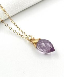 Amethyst Necklace • Gold Filled or Sterling Silver • Dainty Minimalist Jewelry