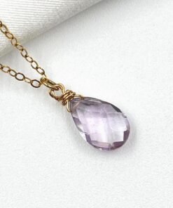 Amethyst Necklace • Gold Filled or Sterling Silver • Dainty Minimalist Jewelry