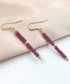 Ruby Earrings • Gold Filled or Sterling Silver Red Gemstone Jewelry