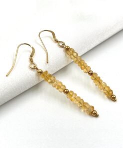 Citrine Dangle Earrings • Gold Filled or Sterling Silver November Birthstone