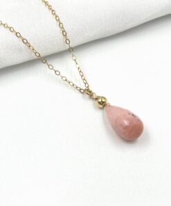 Pink Opal Necklace • Gold Filled or Sterling Silver • Dainty Minimalist Jewelry