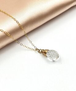 Crystal Quartz Necklace • Gold Filled or Sterling Silver • Dainty Minimalist Jewelry