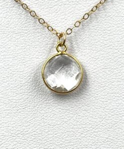 Alternative view of Crystal Quartz Pendant Necklace • Gold Filled or Sterling Silver