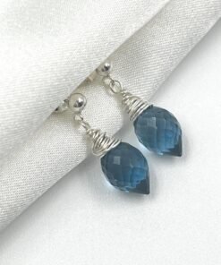 London Blue Topaz Earrings • Dainty Gemstone Drops • Gold Filled or Sterling Silver Jewelry”
