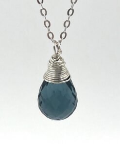 Alternative view of London Blue Topaz Necklace • Gold Filled or Sterling Silver Gemstone Pendant