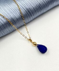 Alternative view of Lapis Lazuli Necklace • Gold Filled or Sterling Silver • Dainty Minimalist Jewelry