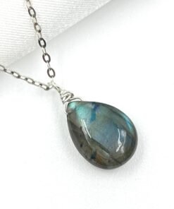 Alternative view of Labradorite Necklace • Gold Filled or Sterling Silver • Dainty Minimalist Jewelry
