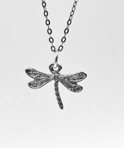 Sterling Silver Dragonfly Pendant Necklace - Minimalistic Jewelry for Women, High-Quality Silver Chain
