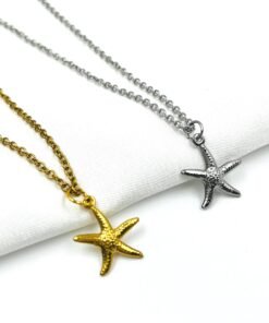 Alternative view of Stainless Steel Sea Star Necklace • Gold or Silver • Hypoallergenic Coastal Jewelry
