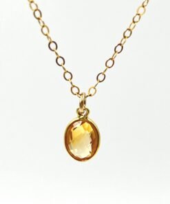 Alternative view of Citrine Pendant Necklace • Gold Filled or Sterling Silver • November Birthstone Jewelry