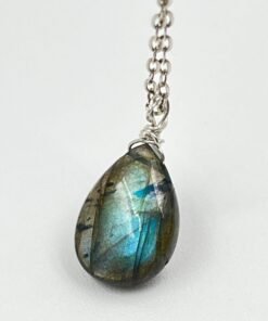Labradorite Necklace • Gold Filled or Sterling Silver • Dainty Minimalist Jewelry