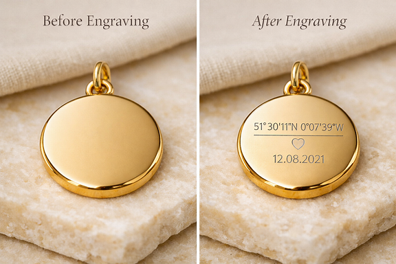 circle pendant before engraving