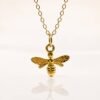 Gold Bee Pendant Necklace 24K Vermeil on 14K Gold Filled Chain